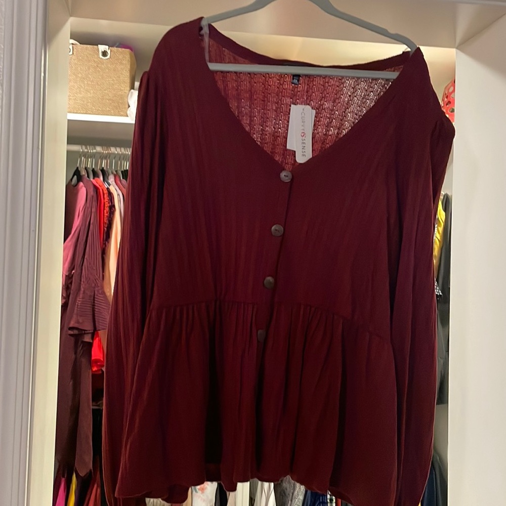 Dark red never worn sweater